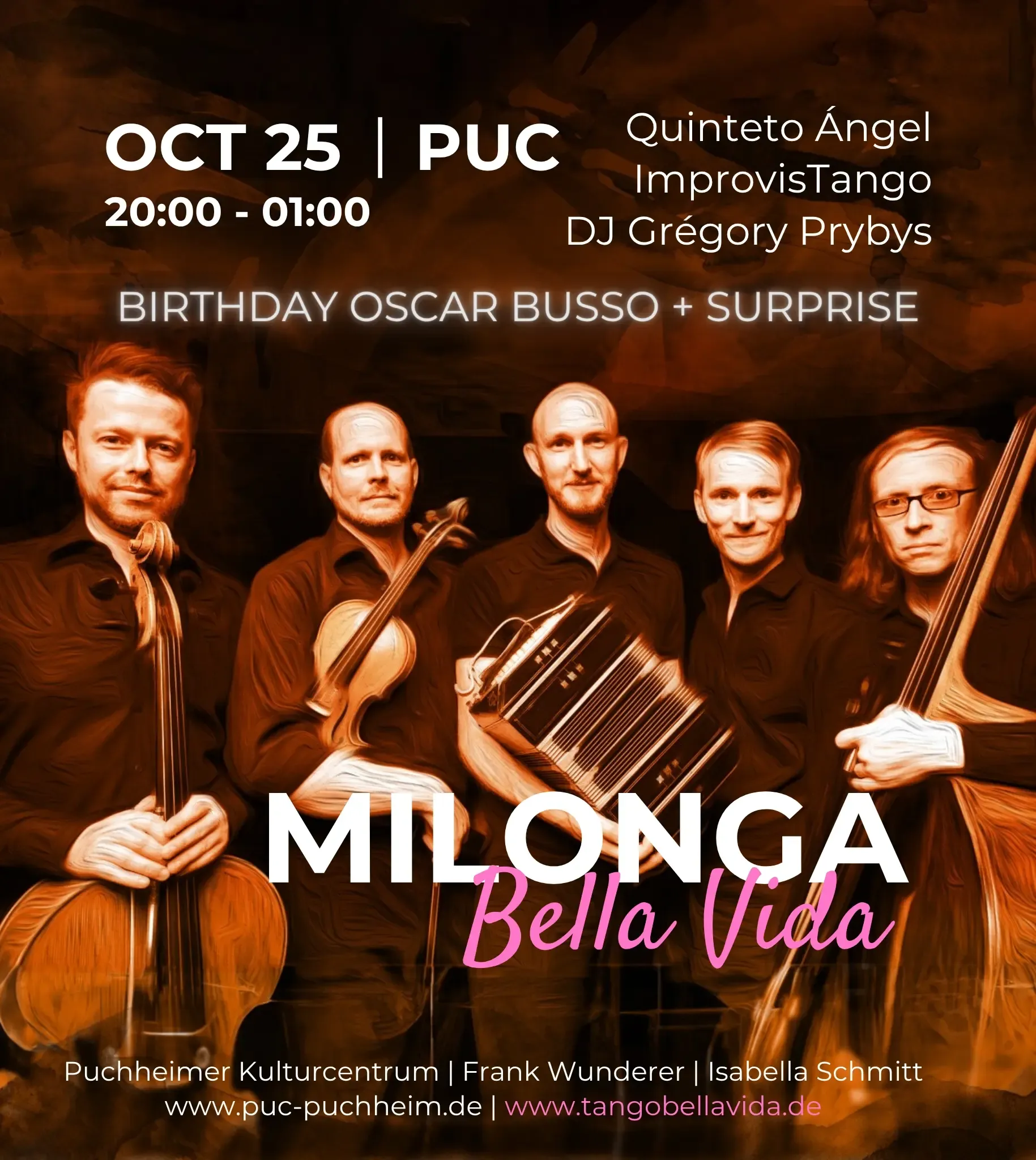 Upcoming Milonga Bella Vida Poster