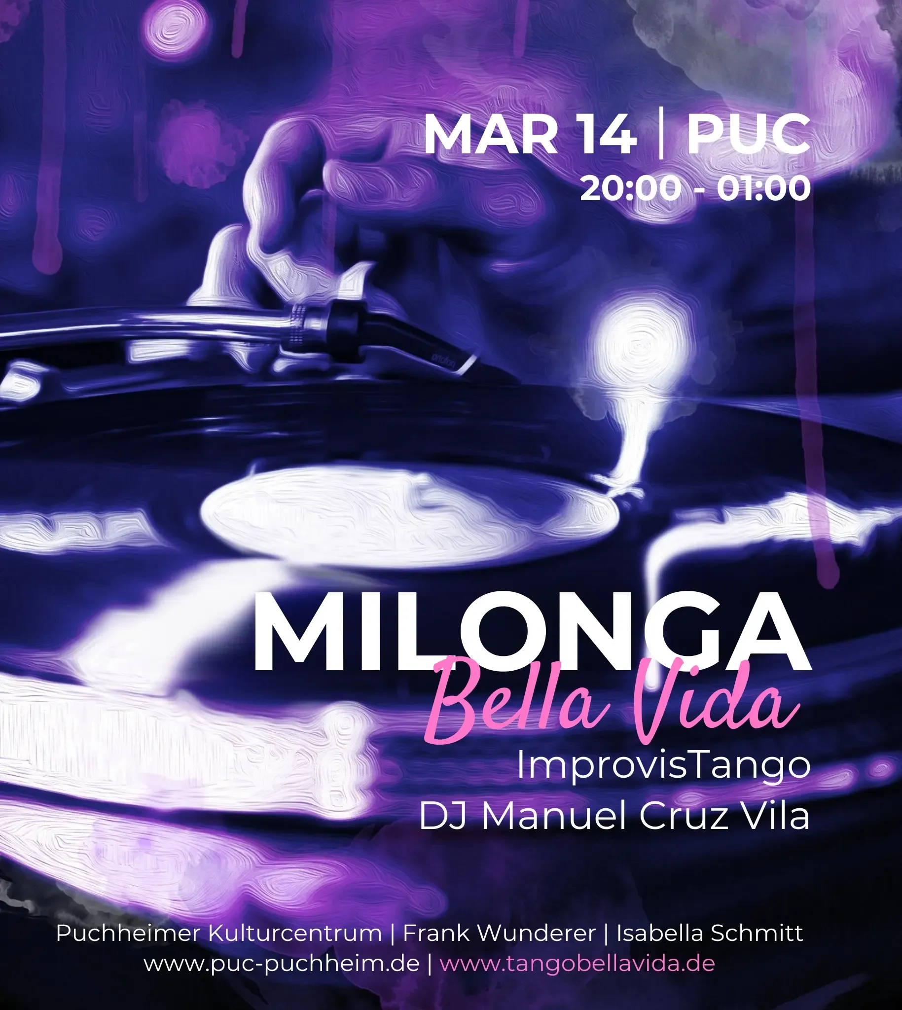 Upcoming Milonga Bella Vida Poster